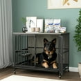 Grey Modern Kennel for Dogs up to 80 LB Stylish Dog Crate Furniture