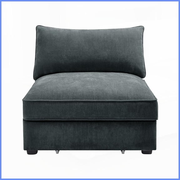 Grey Modern Nordic Chenille Armless Sofa - 2/3/4-Seat with Hidden Storage for Living Room