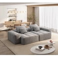 thumbnail image 1 of Modern Minimalist Chenille Fabric Sectional Sofa 113cm with 2 Chaise Lounge and 2 Armrests, 1 of 21