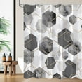 thumbnail image 1 of Grey Modern Shower Curtain for Bathroom, Gray Geometric Art Decor Waterproof Bath Curtain, Abstract Fabric Shower Curtain Sets for Home Decor, 72x72 Inch, 1 of 6