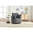 thumbnail image 1 of Grey Modern Swivel Accent Chair with 360-Degree Rotation and Solid Wood Frame for Effortless Movement in Living Room, Office, or Nursery, 1 of 9