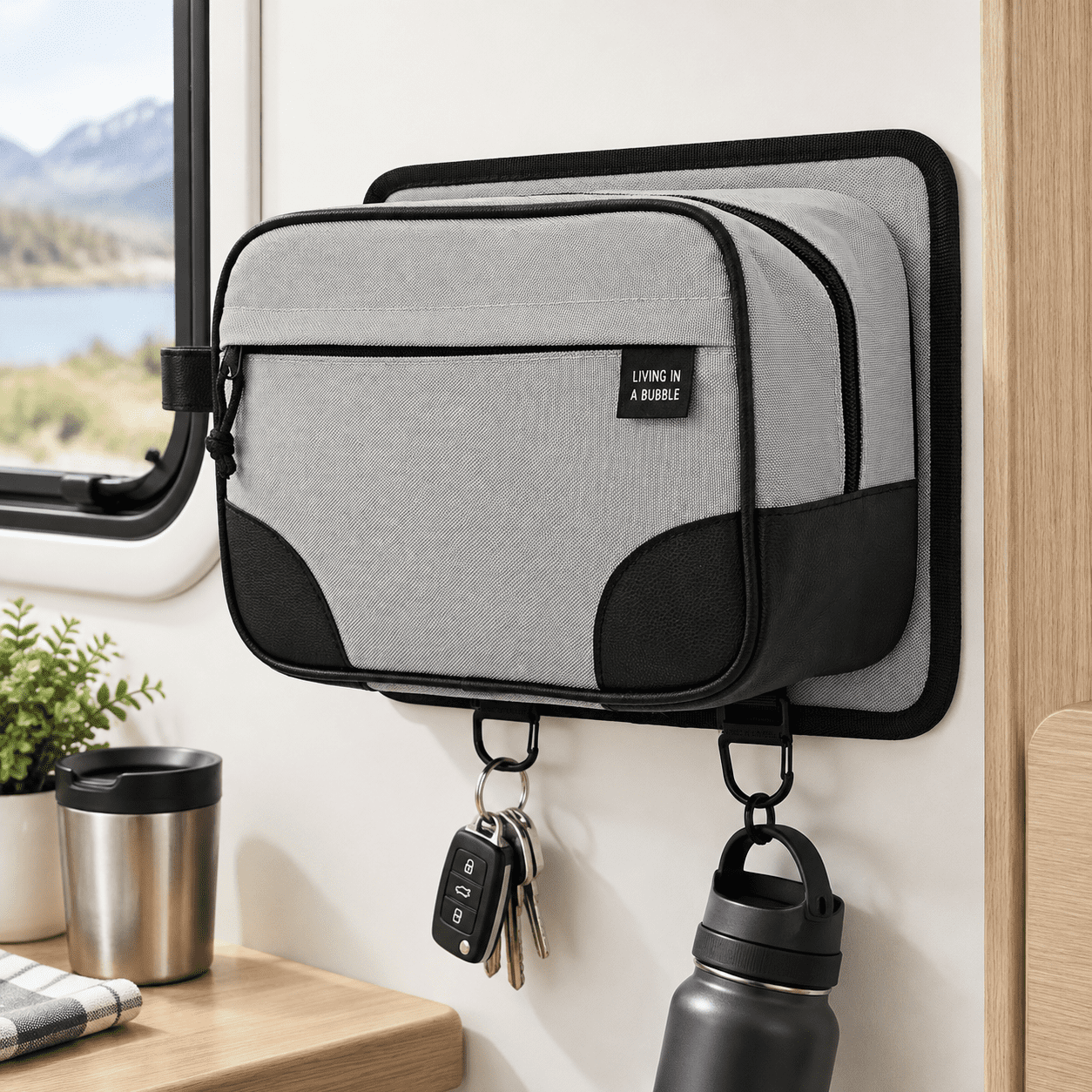 Grey Modular Ridge RV Wall Storage Organizer, 18.50 x 12.72 x 8.39 ...