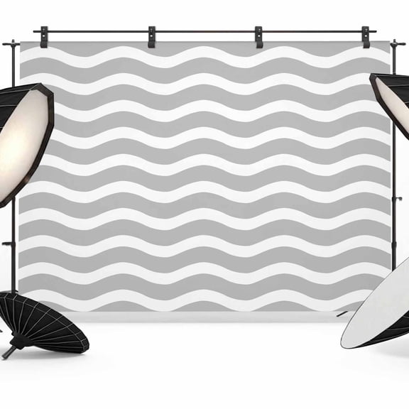 Grey Moire Ombre Backdrop for Photography, Fabric Photo Background Backdrop, Water Ripple Stripe Farmhouse Photo Booth Background for Portrait Photoshoot Video Wedding Studio Decoration Banner 7x5ft