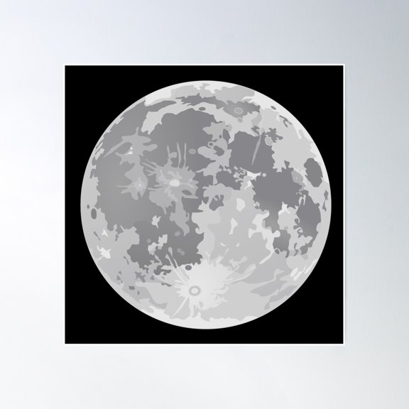 Grey Moon Pattern Pack Poster Wall Art, Modern Wall Decor, 30x30 UNFRAMED