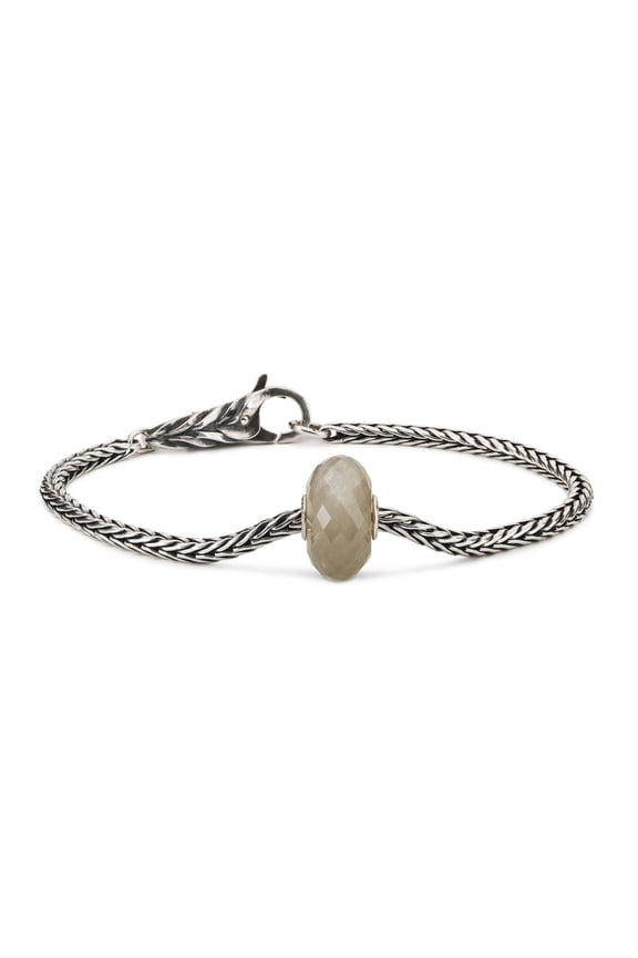 Grey Moonstone European Bead Bracelet, Size 7.5"