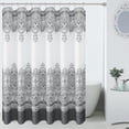 thumbnail image 1 of Grey Moroccan Shower Curtains for Bathroom Elegant Grey and White Paisley Shower Curtain Set with Hooks Light Grey Gray Bathroom Shower Curtain Hotel Grade Water Repellent Bath Curtain 72x72 Inch, 1 of 6