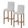 thumbnail image 1 of Grey Morocco Bar Stool Covers Set of 2, Modern Abstract Classic Geometric Textured Stretch Washable Bar Chair Covers with Backs, Removable Pub Counter Height Chair Cover for Kitchen Dining Room Cafe, 1 of 7