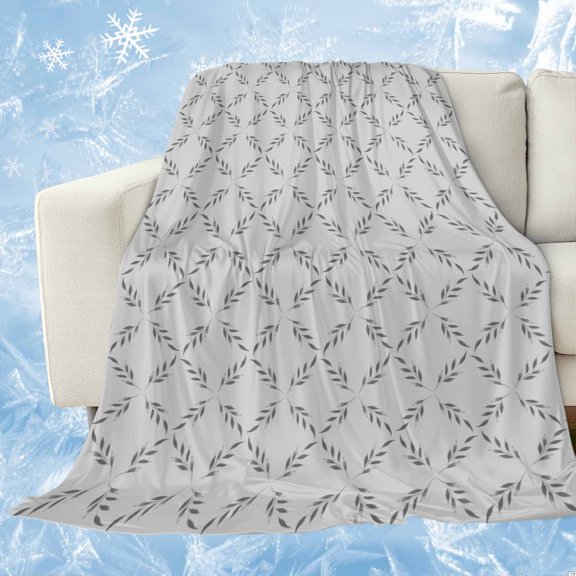 Grey Morocco Cooling Blanket,Lightweight Breathable Summer Throw Blanket with Double Sided Cold Effect,Abstract Geometric Leaf Diamond Lattice Picnic Blankets Bed Sheet for Hot Sleepers 30"x40"