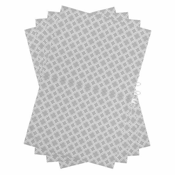 Grey Morocco Kitchen Towels Set of 4, Water Absorbent Dish Towel, Modern Abstract Classic Geometric Textured Decorative Hand Towels - Quick Drying Cloth for Cooking Baking, 18x28 Inch