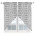 thumbnail image 1 of Grey Morocco Kitchen Window Curtains, Swag Curtains Valance for Bedroom Living Room Bathroom, Abstract Geometric Leaf Diamond Lattice Rod Pocket Window Treatment Curtain Block Drapes 2 Panels 36"x36", 1 of 9