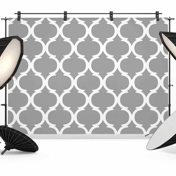 Grey Morocco Plaid, Backdrop for Photoshoot, Photography Photo Studio Background Wall Backdrop, Abstract Back Drop Banner Panel for Portraits Wedding Party Live Streaming Decor 7x5Ft