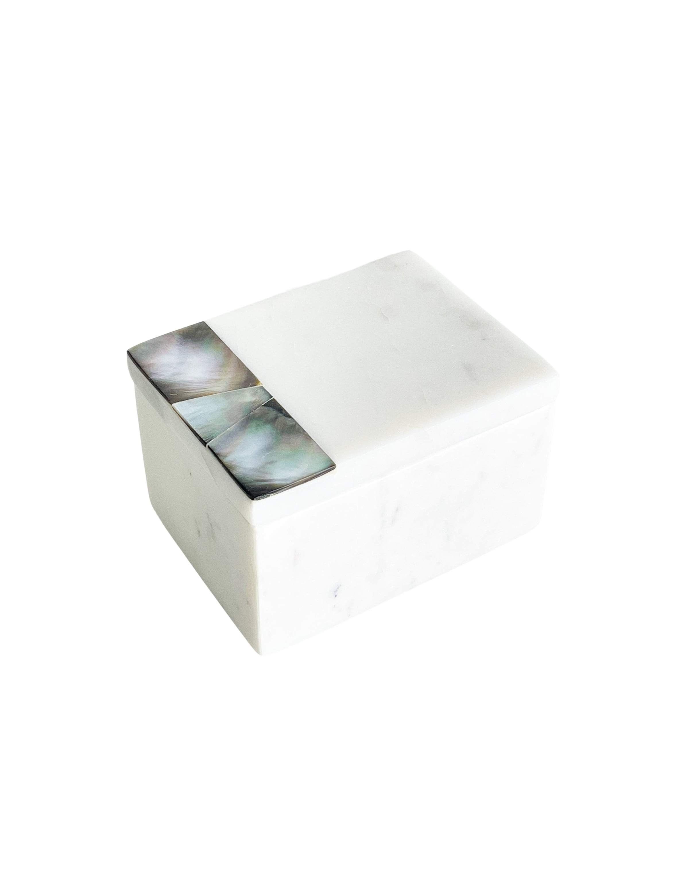 Iridescent Grey Mother of Pearl & White Marble Decor Box
