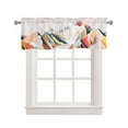 thumbnail image 1 of Grey Mountain Linen Curtain Valance for Bedroom/Bathroom/Kitchen/Office/Living/Dining Room Window,Abstract Oraital Watercolor Orange Yellow Pocket Topper Drapes Decorative Cafe Drapery Panel 42"x12", 1 of 6