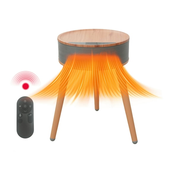 Grey Multi-Scene Outdoor Heater, Round Table Design, 1500W/600㎡, Remote, Multi-Gear Temp Control, Overheat & Tip-Over Protection, Energy-Efficient Fast Heating