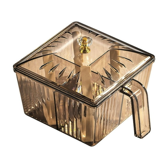 Grey Multipurpose Spice Organizer With Four Sections, Transparent Lid, Sturdy Pc Material And Measuring Tools For Storing Herbs, Seasonings And Cooking Ingredients