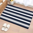 thumbnail image 1 of Grey Navy Blue Stripe Washable Small Entryway Area Rugs 2'x3', Modern Abstract Low Pile Throw Rug Non-Slip Sturdy Edge Binding Carpet for Front Door Floor Room Entry, 1 of 9