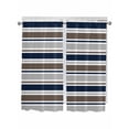 thumbnail image 1 of Grey Navy Blue Striped Living Room Curtains 2 Panel, Farmhouse Stripes Modern Abstract Art Cafe Window Treatment, Extra Long Farmhouse Bedroom Bathroom Kitchen Curtains Drapes 104"x72", 1 of 6