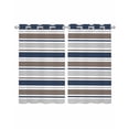 thumbnail image 1 of Grey Navy Blue Striped Sheer Curtains 54 Inch Length 2 Panels Set for Living Room/Bedroom, Farmhouse Stripes Modern Abstract Art Kitchen Curtains Grommet Curtains Window Treatments 42"x54"x2, 1 of 7