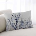 thumbnail image 1 of Grey Navy Blue Tree Throw Pillow Covers, Country Rustic Botanical Branch Soft Breathable Pillow Cases with Invisible Zipper for Sleeping, Toddler Pillowcases for Couch Bed Sofa Chair 12x20 Inches, 1 of 9