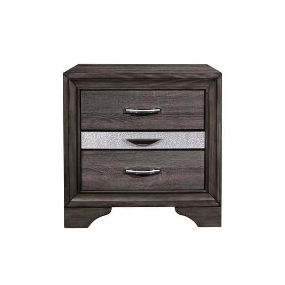 Grey Nightstand With 3 Spacious Drawers - Modern And Functional Design 3 In Look Sparkle Living Room Furniture