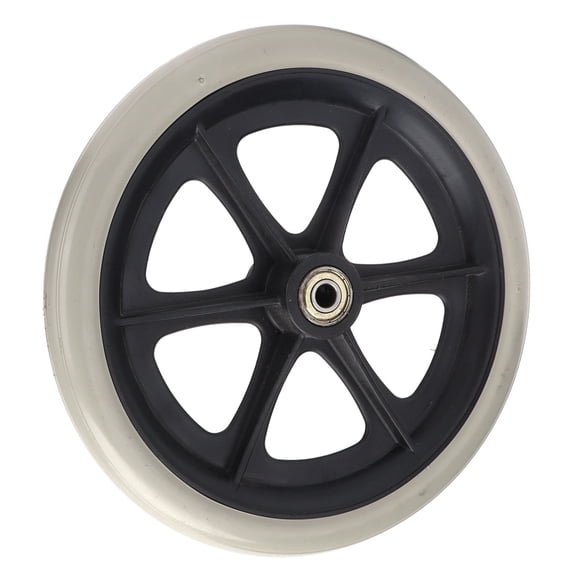 Grey, Non-Slip, Ball Bearing Wheelchair Replacement Wheels 8 Inch PU Walker Casters