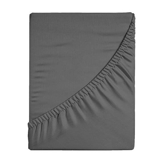 Grey Non Slip Deep Pocket Fitted Sheet For King Size Bed Mattress Protector Elastic Full Coverage 78.74X70.86X11.81In Soft Jersey Knit Breathable Skin Friendly 100% Polyester Bedding