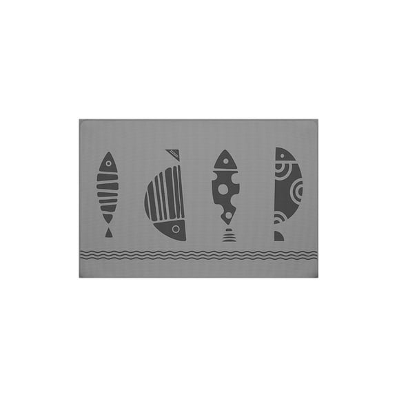 Grey Non Slip Linen Bathroom Floor Mat Absorbent Rug Quick Drying For Entryway Bedroom Kitchen 23.6X15.7 In Cotton Polyester