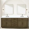 thumbnail image 1 of Grey Oak 84" W X 22" D Double Bath Vanity With Quartz Top & 36" Mirrors - Soft Close, Plywood, Solid Wood Structure 84in In 36in Filled, Cabinet, 1 of 4