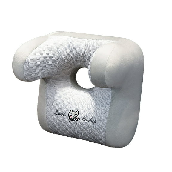 Grey Office Nap Pillow Chair Back Neck Support Pillow With Elastic Bands For Desk Sleeping Lumbar Comfort