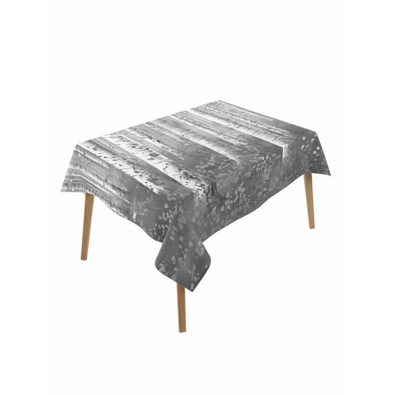Grey Oil Painting Table Cloth, Contemporary Abstract Art Waterproof Tablecloth for Rectangle Tables, Reusable Washable Fabric Table Cover for Restaurant Kitchen Dining Tables 60"x84"