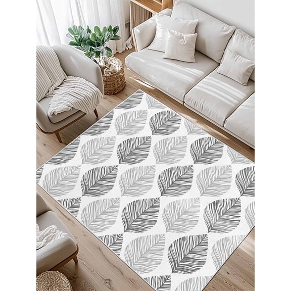 Grey Olive Area Rug for Bedroom 2.7x5 Ft Leaf Texture Watercolor Super Soft fuzzy Throw Rug Non-Slip Fluffy Plush Indoor Floor Carpet for Living Room Nursery Home Decor