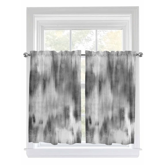 Grey Ombre Bathroom Window Curtain, Vintage Simple Abstract Gradient Mottled Light Filtering Coffee Kitchen Curtains, Bedroom Living Room Curtains 2 Panel 84"x45"