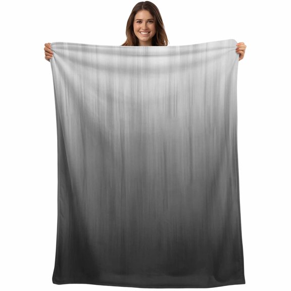 Grey Ombre Blanket Soft Cozy Warm Throw Blanket for Couch, Plush Fuzzy Flannel Fleece Blankets for Sofa, Contemporary Gradient Abstract Art Bed Blankets Lightweight Gifts for Women, 40"x50"