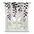 thumbnail image 1 of Grey Ombre Botanical Tie Up Curtains for Kitchen Windows,Adjustable Rod Pocket Valance 54 Inch Long, Watercolor Gray Pastoral Leaf Rustic Window Treatment Balloon Roman Blind Shade, 42" x 54", 1 of 9