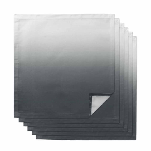 Grey Ombre Cloth Napkins, Gray White Gradient Modern Abstract Art Washable and Reusable Dinner Napkins Set of 6, Table Napkin for Kitchen Party Birthday Wedding Hotel Housewarming 20"x20"