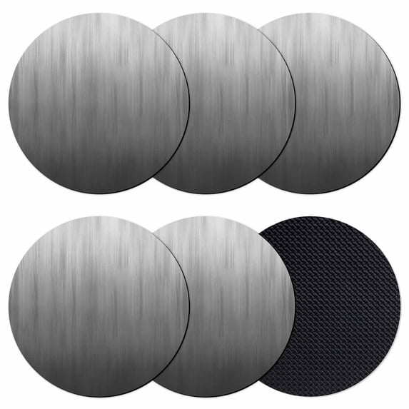 Grey Ombre Coasters Set of 6, Absorbent Coasters for Drinks, Contemporary Gradient Abstract Art Coaster for Desk Coffee Table Protection, Home Decor House Warming Gifts 4"