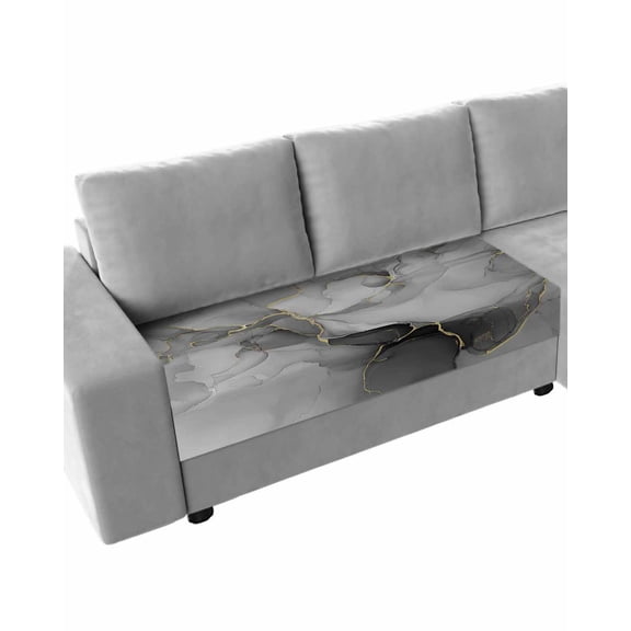 Grey Ombre Marble Couch Cushion Covers Stretch, Washable Sofa Seat Covers Individual Seat Cushion Sofa Slipcovers Gray Marble Crack Abstract Modern Couch Cover Furniture Protector M-1PCS