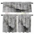 thumbnail image 1 of Grey Ombre Marble Kitchen Curtains Sets for Windows 24 Inch Length, Gray Marble Crack Abstract Modern Rod Pocket Window Treatments Tier Curtains and Valances Set for Bedroom/Bathroom, 1 of 8