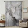 thumbnail image 1 of Grey Ombre Marble Sheer Curtains 45 Inches Long, Gray Marble Crack Abstract Modern Light Filering Curtains, Breathable Simi Curtain Privacy Drapes for Kitchen Bathroom Small Window Treatment, 1 of 9