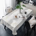 thumbnail image 1 of Grey Ombre Marble Table Cloth Waterproof Tablecloths, Yellow Modern Geometric Abstract Art Tablecloth Dining Table Cover for Kitchen Party Tabletop Outdoor, Rectangle Tablecloth 54x108 Inch, 1 of 9