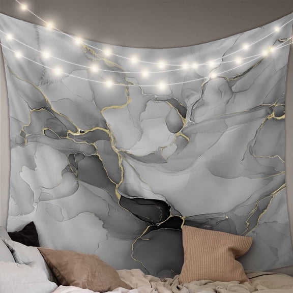 Grey Ombre Marble Tapestry for Bedroom Wall Hanging Tapestry, Gray Marble Crack Abstract Modern Ceiling Backdrop Tapestries Poster Blanket Wall Decor for Teens Room Living Room Dorm 51" x 59"