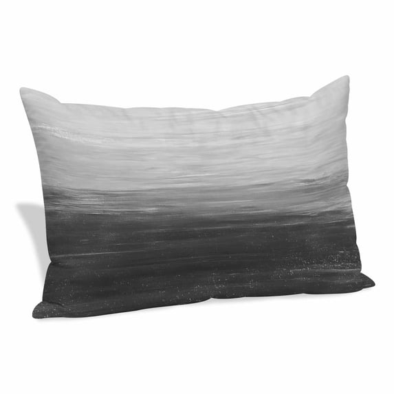 Grey Ombre Pillow Covers 12"x20", Modern Abstract Art Ocean Oil Painting Soft Brushed Microfiber Breathable Throw Pillow Covers, Decorative Pillowcase with Zipper for Couch Sofa Bedroom Living Room
