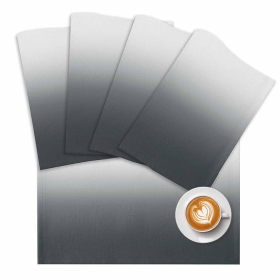 Grey Ombre Placemats for Dining Table Set of 4, Gray White Gradient Modern Abstract Art Cotton Linen Cloth for Square/Rectangle/Round Table Mat Placemat, Kitchen Dinner Holiday Décor