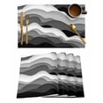 thumbnail image 1 of Grey Ombre Placemats Set of 6, Modern Geometric Moire Abstract Art Placemats for Dining Table, Place Mats for Kitchen Tabletop, Waterproof Wipeable Dining Table Mats Set, 1 of 9