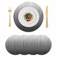 thumbnail image 1 of Grey Ombre Round 13 Inch Placemats Set of 4, Contemporary Gradient Abstract Art HeatResistant Non Slip Place Mats for Dining Table, Wipeable Braided Kitchen Table Mats for Housewarming, 1 of 9