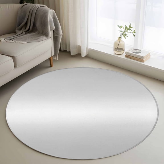 Grey Ombre Round Rug 4Ft Modern Gradient Abstract Art Minimalist Circle Area Rugs Washable Non Slip Indoor Floor Mats Carpet for Living Room Bedroom Dining Room Home Decor