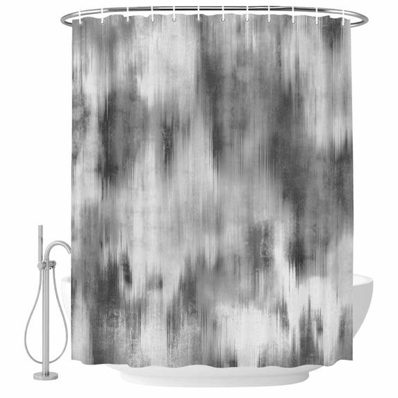 Grey Ombre Shower Curtain Set - Extra Long 72" x 96" Washable Bathtub Curtain with 12 Hooks, Vintage Simple Abstract Gradient Mottled Waterproof Fabric Stall Shower Curtains for Bathroom Décor