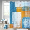 Grey Ombre Shower Curtains with Hooks, Abstract Rustic Shower Curtain