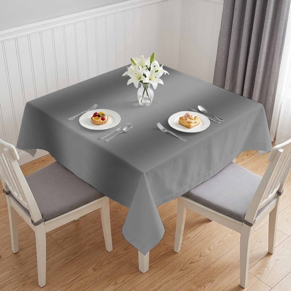 Grey Ombre Table Cloth Waterproof Tablecloths, Farmhouse Gray Gradient Modern Art Tablecloth Dining Table Cover for Kitchen Party Tabletop Outdoor, Square Tablecloth 54x54 Inch