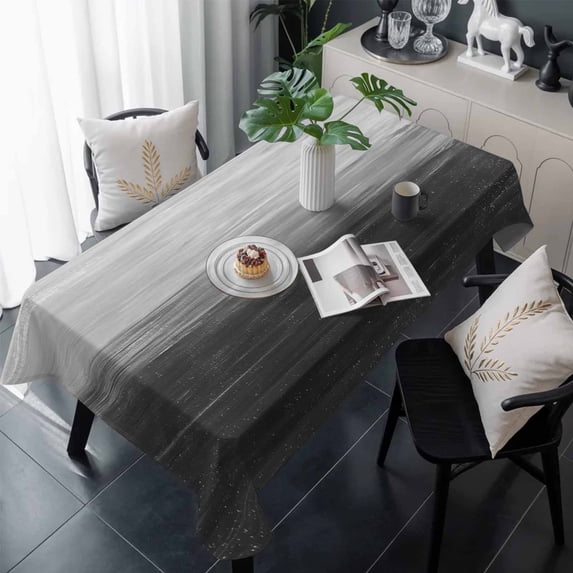 Grey Ombre Table Cloth Waterproof Tablecloths, Modern Abstract Art Ocean Oil Painting Tablecloth Dining Table Cover for Kitchen Party Tabletop Outdoor, Rectangle Tablecloth 54x108 Inch